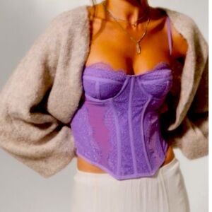 Out From Under Violet Modern Love Lace Corset Size L